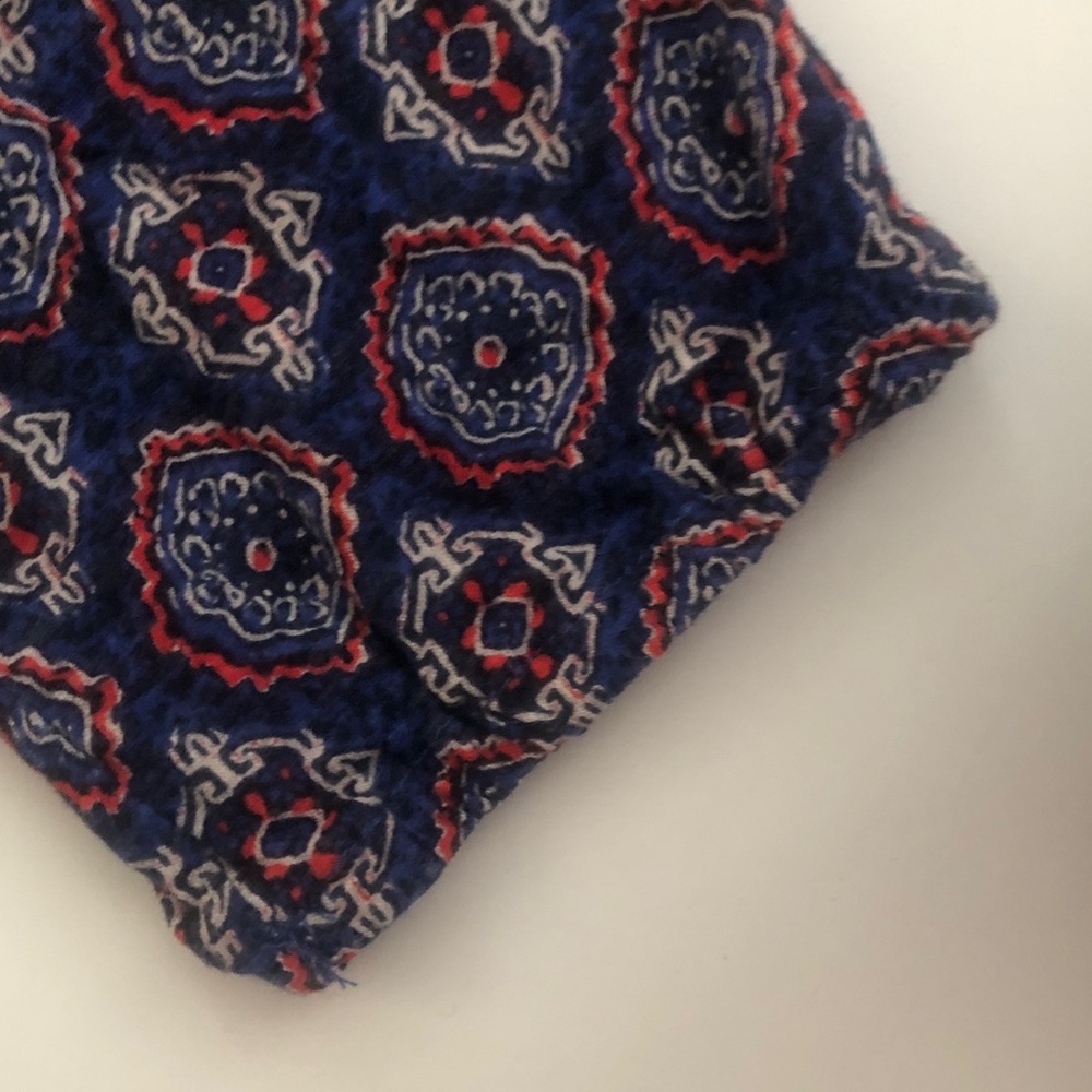 Lucky Brand M Top Blue Coral Pink Design soft stretchy elastic sleeve cuff - Picture 6 of 14
